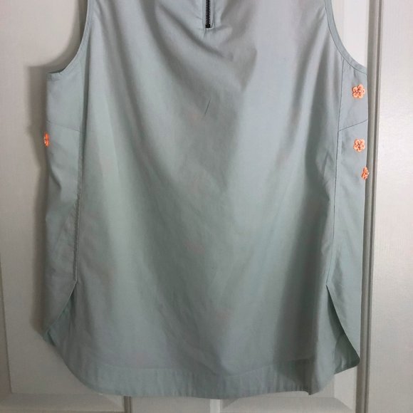 J. Crew Embroidered Tunic Sleeveless Blouse Sz 0 - Picture 4 of 12